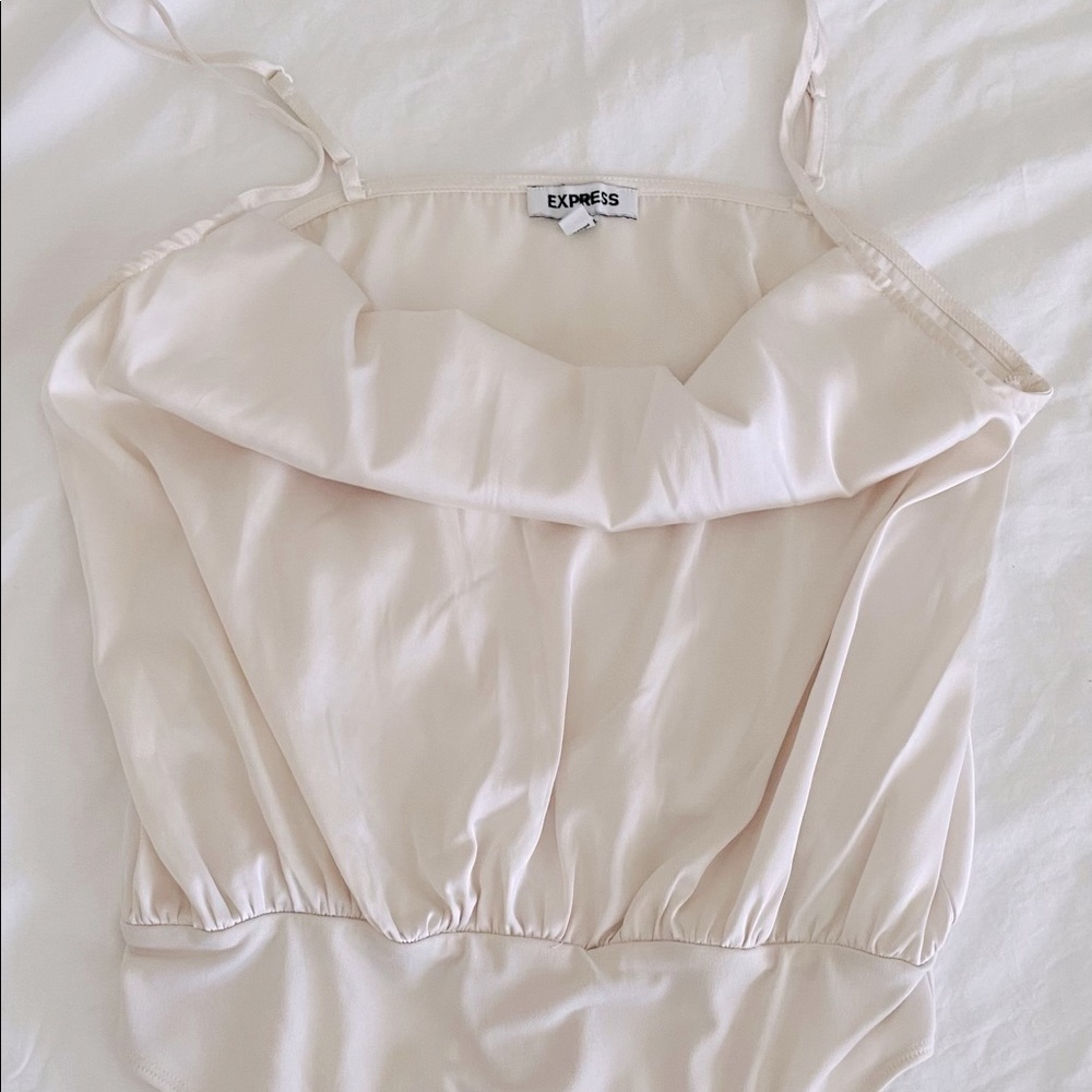 Off white satin cami bodysuit!
